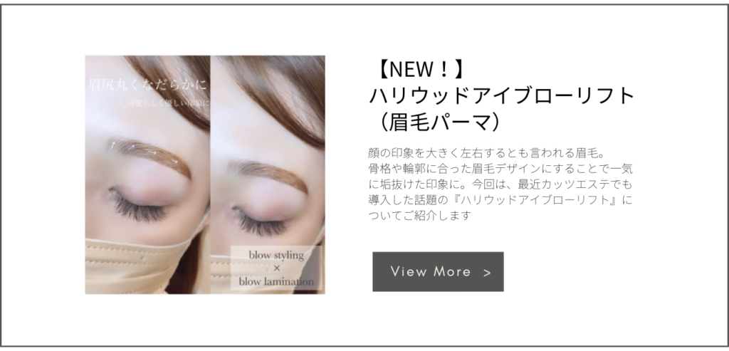 【NEW！】ハリウッドアイブローリフト（眉毛パーマ）