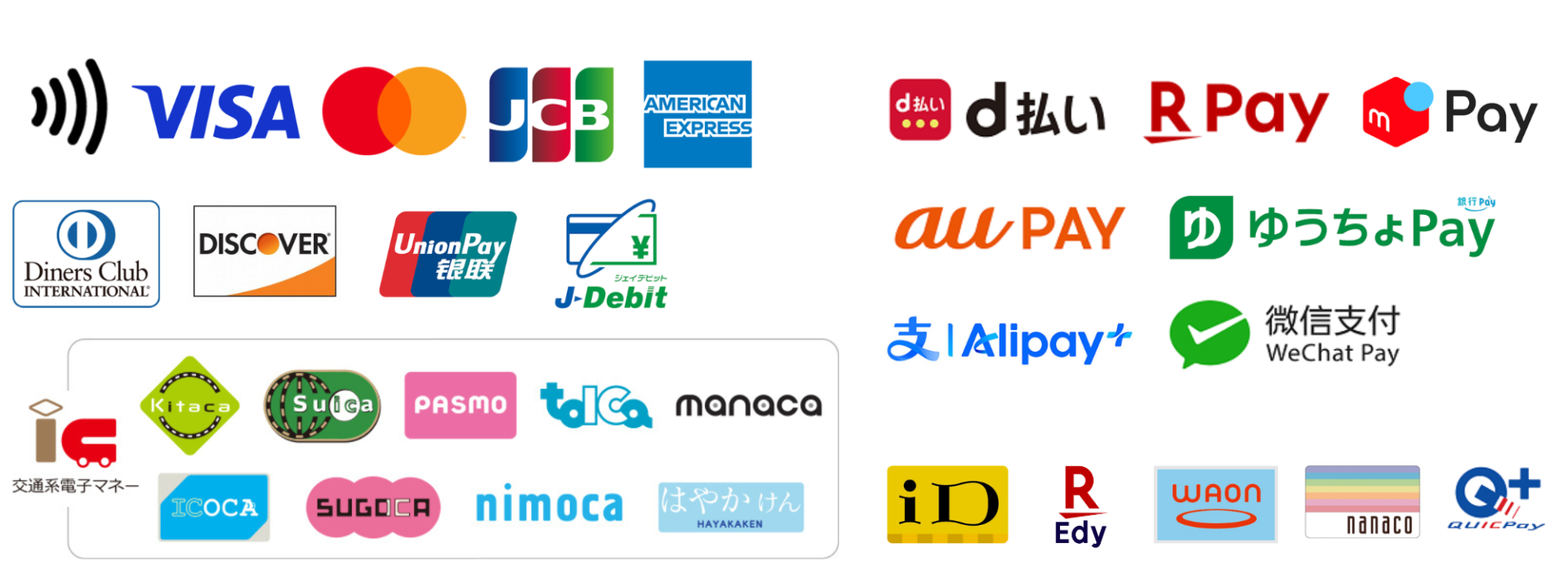 決済方法一覧(宮通り)